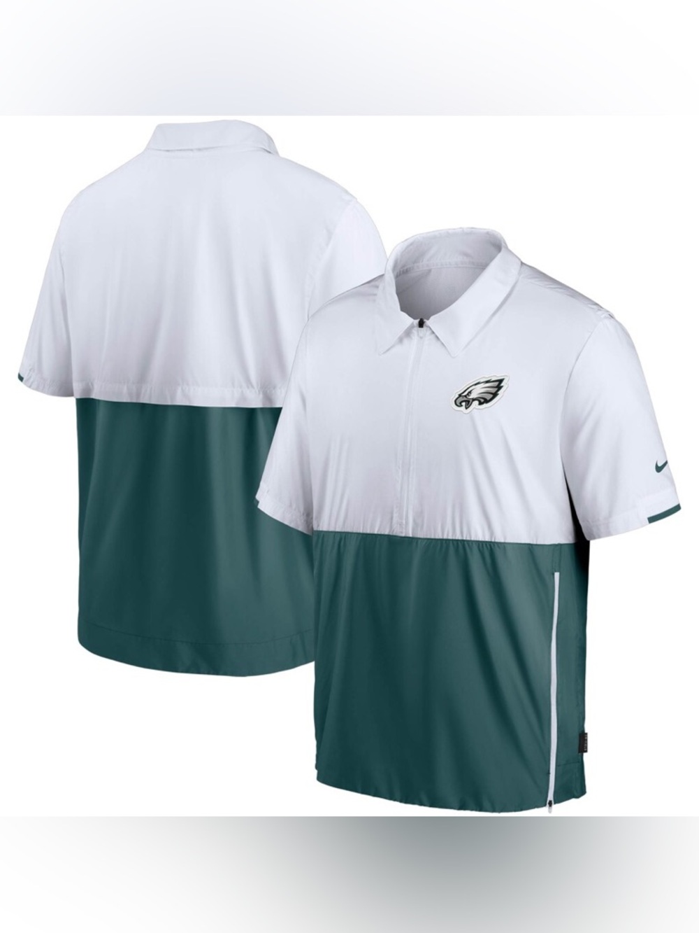 NWT NIKE Philadelphia Eagles Sideline Coaches Half-Zip Short Sleeve Jacket